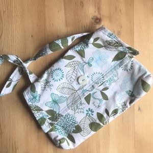 2/$30 Crafted cotton floral gusset mini purse